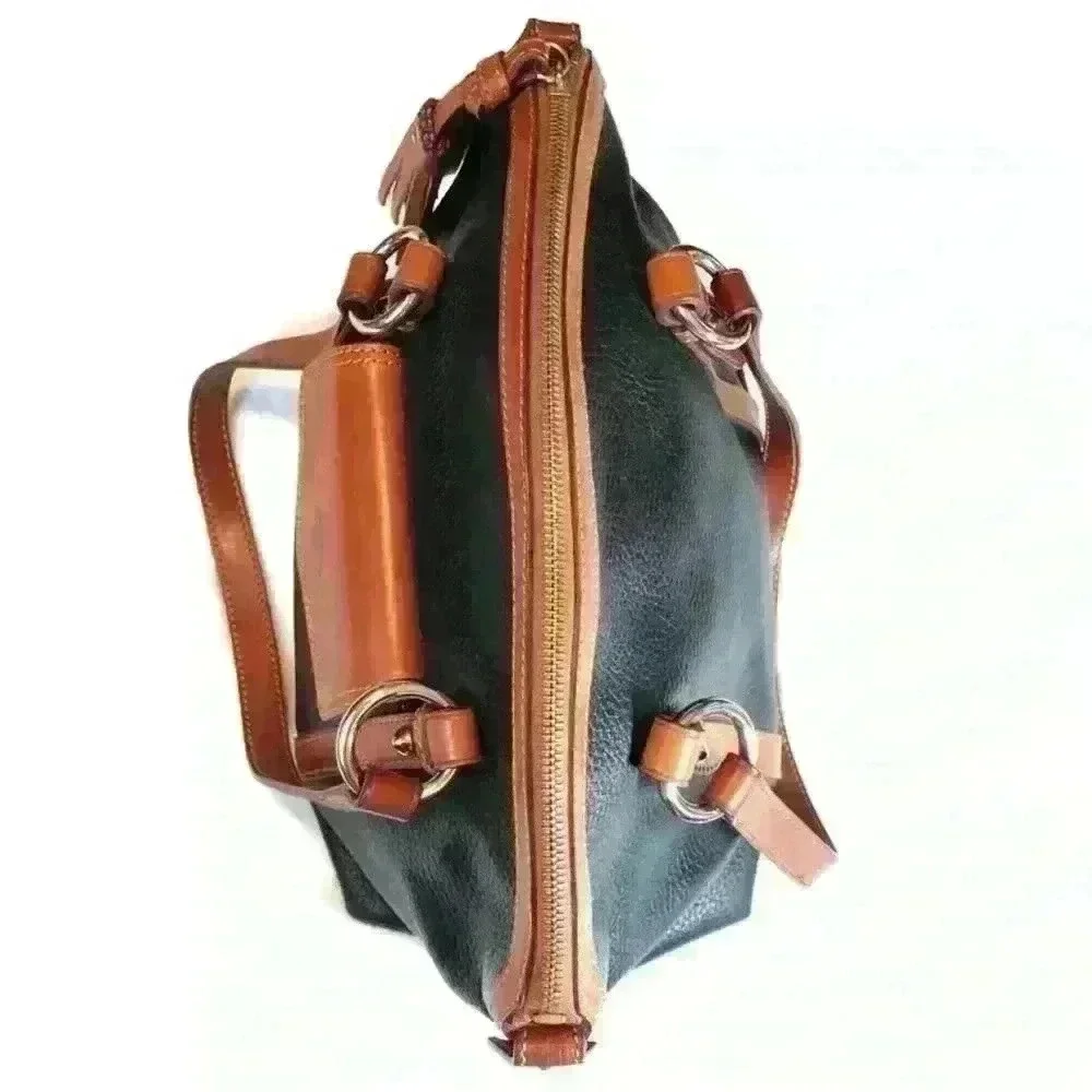 Dooney & Bourke Black Tan Tassel Handbag